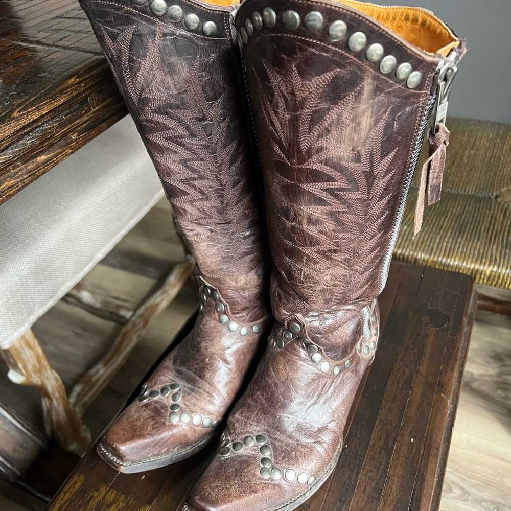 Old Gringo Boots, RockRazz,Silver studded grommets. Dual zippers,Handmade - Picture 4 of 7